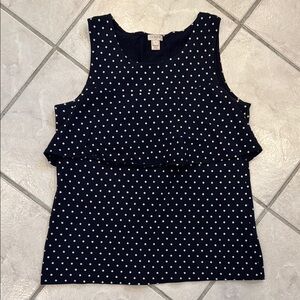 J Crew Navy Polka Dot Women's Top